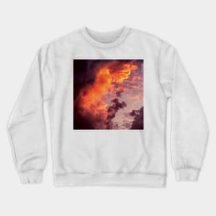 Clouded Sky Scene, Vintage Wall Art, Cloudy Sky Landscape, Sunny Sky, Sunrise Sunset, summer skies Crewneck Sweatshirt